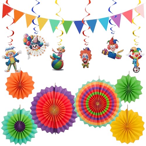 Party Deko Karnevalsdekoration Regenbogen Wimpelketten Girlande Aufhängen Fächer Hängende Spiralen Girlande für Karneval Geburtstag Hochzeiten Party Fester Deko von BOFUNX