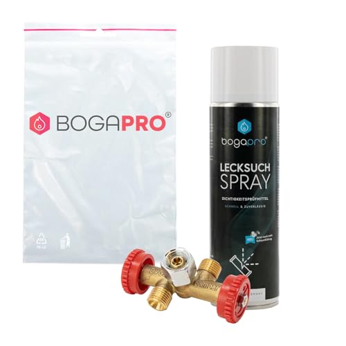 BOGAPRO GOK Doppelabzweigventil Regulierventil für Propan Plus Lecksuchspray von BOGAPRO