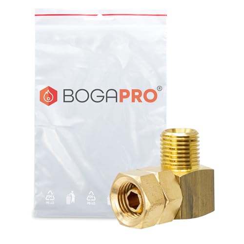 BOGAPRO Verbindungswinkel 90 Grad, Gasanschluss Winkel mit 1/4" Linksgewinde, Material Messing Polybeutel von BOGAPRO