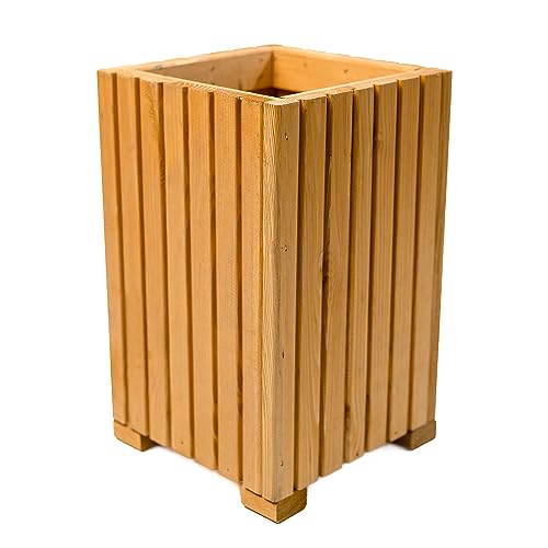 BOGATECO Blumenkasten aus Holz | Pflanzkasten | Blumentopf 40 x 25 x 25cm | Kräutertopf für zu Hause Garten Balkon Terrasse | Topf mit Kunststoffeinsatz | Imprägniert | Hellbraun von BOGATECO