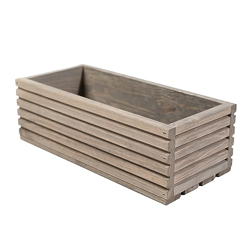 BOGATECO Blumenkasten aus Holz | Pflanzkasten | Blumentopf 44 x 20 x 14,5cm | Kräutertopf für zu Hause Garten Balkon Terrasse | Topf mit Kunststoffeinsatz | Imprägniert | Grau von BOGATECO