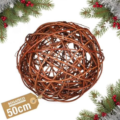 BOGATECO Dekokugel 50 cm | Weidenkugel in 4 Größen | Weidenball Gartenkugel Deko-Kugel für Garten, Balkon und Terrasse von BOGATECO