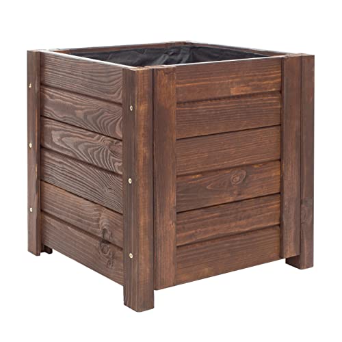 BOGATECO Holz Pflanzkasten Pflanzkübel für Blumen und hohe Pflanzen | 39 x 39 x 40 cm | Dunkelbraun | Blumen-Topf Perfekt für Garten, Terrasse & Balkon | Imprägniert | Mit Agro-Textil BOGATECO Holz Pflanzkasten Pflanzkübel für Blumen und hohe Pflanzen | 39 x 39 x 40 cm | Dunkelbraun | Blumen-Topf Perfekt für Garten, Terrasse & Balkon | Imprägniert | Mit Agro-Textil von BOGATECO