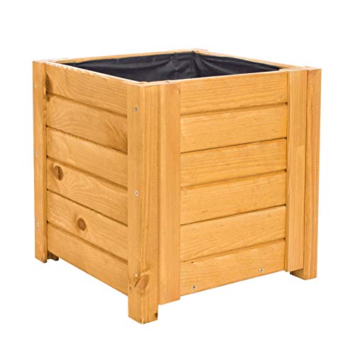 BOGATECO Holz Pflanzkasten Pflanzkübel für Blumen und hohe Pflanzen | 39 x 39 x 40 cm | Eiche Braun | Blumen-Topf Perfekt für Garten, Terrasse & Balkon | Imprägniert | Mit Agro-Textil BOGATECO Holz Pflanzkasten Pflanzkübel für Blumen und hohe Pflanzen | 39 x 39 x 40 cm | Eiche Braun | Blumen-Topf Perfekt für Garten, Terrasse & Balkon | Imprägniert | Mit Agro-Textil von BOGATECO