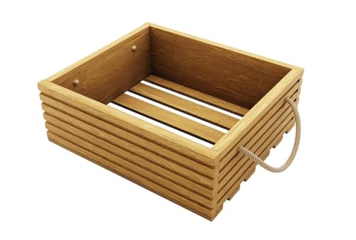 BOGATECO Holzkiste Natur | 40 cm x 35 cm x 14,5 cm | Holzbox | Deko Holzkisten | Obstkiste | Gemüsekiste | Holzkiste zur Aufbewahrung | Kiste | Light Brown von BOGATECO