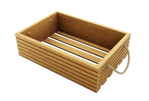 BOGATECO Holzkiste Natur | 50 cm x 35 cm x 14,5 cm | Holzbox | Deko Holzkisten | Obstkiste | Gemüsekiste | Holzkiste zur Aufbewahrung | Kiste | Light Brown von BOGATECO