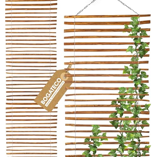 BOGATECO Rankgitter aus Haselnuss für Kletterpflanzen | 100 x 200 cm Braun | 2 Größen zur Wahl | Holz Rankhilfe Perfekt für den Garten, Balkon und Terrasse | Rankgitter Sichtschutz von BOGATECO