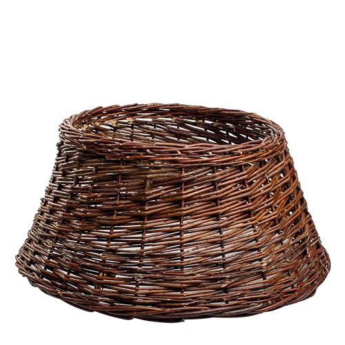 BOGATECO Weidenkorb für den Weihnachtsbaum 50cm Durchmesser | Weihnachtsbaum Rock aus Weide | Weihnachtsbaumkorb | Naturfarbe Christbaumstände aus Weide | Handmache | Braun von BOGATECO