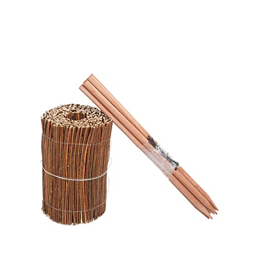 BOGATECO Weidenmatte Beeteinfassung | Länge 300cm Weidezaun | Weide Rasenkante Weidenzaun 3m | Rollboarder Beetbegrenzung Weiden | 7X angespitzte Holzpfähle aus Buche | 30 cm Höhe, 2 Größen verfügbar von BOGATECO