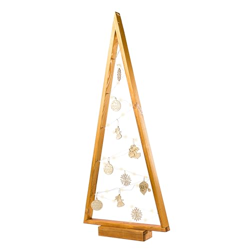 BOGATECO Weihnachtsbaum aus Holz mit LED 104cm hoch | Holzdekoration inklusive | Weihnachtsdekorationen | 30 LED | BOGATECO Weihnachtsbaum aus Holz mit LED 104cm hoch | Holzdekoration inklusive | Weihnachtsdekorationen | 30 LED | von BOGATECO