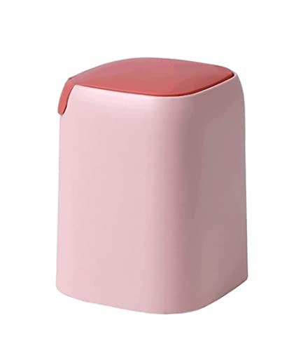 BOGAZY Mülleimer abfalleimer Kunststoff-Desktop-Mülleimer Kreatives Niedliches Papierkorb-Haushaltswohnzimmer Mülleimer büro papierkorb (Color : Rosa) von BOGAZY
