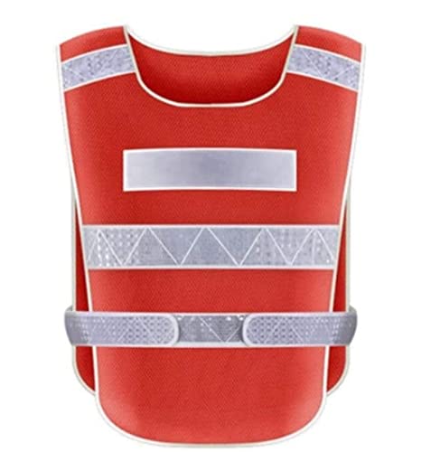 BOGAZY Reflektierende Weste Reflektierende Anzug-Sicherheitsweste Ultra-High-Visibility Reflective Mit Silbernen Reflexstreifen Für Sichtbarkeit Warnweste(Rood) von BOGAZY