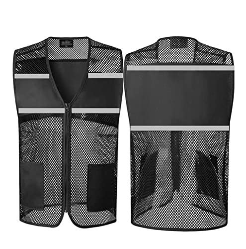 Reflektierende Weste Reflektierende Westen Sicherheitsweste Mesh Reflektierende Weste Hochvissibilität Reißverschluss Arbeitsweste For Männer Frauen Mit Taschen, Anwendbare Aktivitätssicherheitsweste von BOGAZY