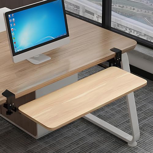 BOGDTF Tastaturablage unter dem Schreibtisch mit C-Klemmhalterung, 67,3 x 30 cm (B x T), ausziehbares Computer-Tablett, perfekt für Zuhause oder Büro von BOGDTF