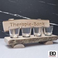 Schnapsbank-Schnapsbankerl-Bankerl Mit 4 Stamperl-Therapie Bank von BOGravurtechnik