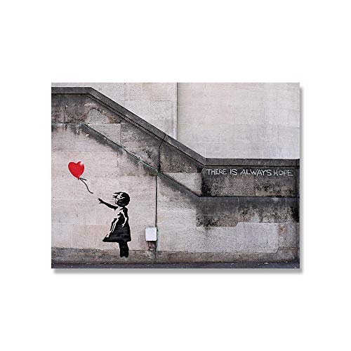 BOHE1ANVV DIY Diamant Malerei Kreuzstich Stickpackungen 5D Frameless Banksy Graffiti Paintings Poster Zusammenfassung Kid Boy Girl Mit Rotem Herzen Home Decor-40X50_cm von BOHE1ANVV