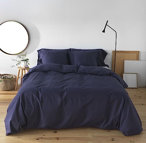 BOHEME Bettbezug, glatt, Jeansblau, 100% Baumwolle, 200 Fäden, für Bett 90 cm von BOHEME