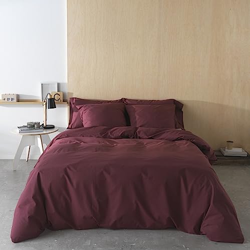 BOHEME Lisa Granate Bettbezug, 100% Baumwolle, Fadenzahl 200, für Betten mit 135 cm Breite von BOHEME