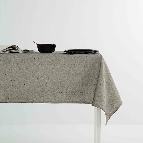 BOHEME Tischdecke, einfarbig, schmutzabweisend, Baumwolle, Schwarz, 140 x 200 cm von BOHEME