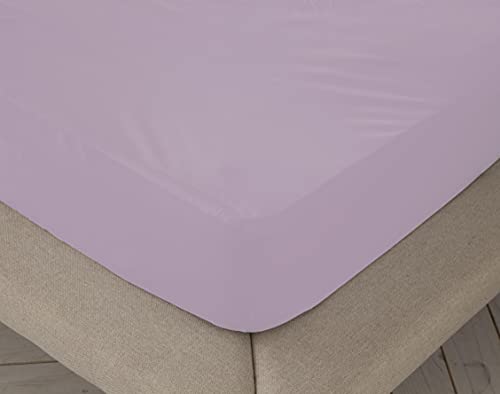 Spannbettlaken, Violett, 100% Baumwolle, für Bett von 180 cm (180 x 190 cm) von BOHEME