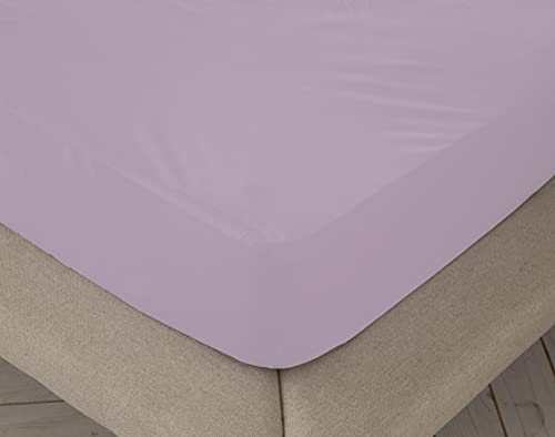 Spannbettlaken, Violett, 100% Baumwolle, für Betten von 150 cm (150 x 190/200 cm) von BOHEME