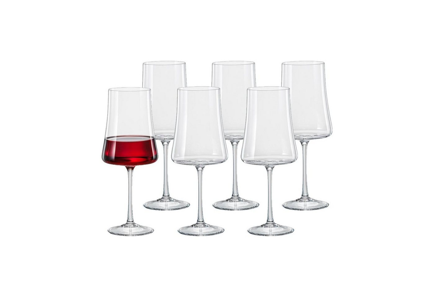 BOHEMIA SELECTION Rotweinglas Xtra Bordeauxkelch 560 ml 6er Set, Glas von BOHEMIA SELECTION