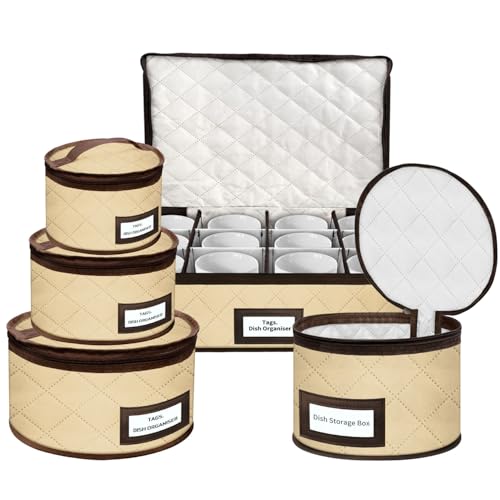 BOHEMIABY 5-tlg. Geschirrbox Set für Umzug, Umzugskartons mit Trennwand Tab-Fenster Stapelbar Harte Schale, Gläserkarton Für Porzellan, Gläser, Teller, Platzsparend – Küche, Camping BOHEMIABY 5-tlg. Geschirrbox Set für Umzug, Umzugskartons mit Trennwand Tab-Fenster Stapelbar Harte Schale, Gläserkarton Für Porzellan, Gläser, Teller, Platzsparend – Küche, Camping von BOHEMIABY