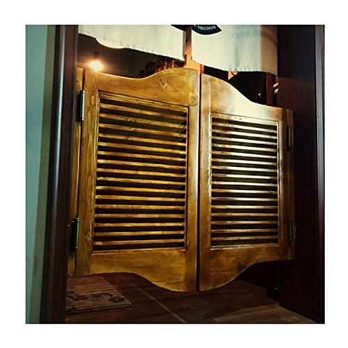 BOHHO Solid Wood Cafe Swinging Doors,Saloon Cafe Doors Primed,Cafe Doors Include All Necessary Hinges Included,Self-Closing for Kitchen Terrace Stairs Bathroom, Customizable,B,W110xH90cm(43x35in) von BOHHO