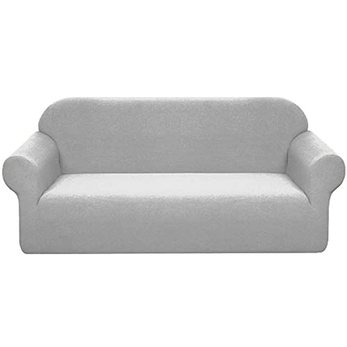 BOHHO Waterproof Sofa Slipcover, Stretch Sofa Cover Furniture Protector Combination Couch Cover for Living Room Sofa 1 2 3 4 Seater-Light Grey-4 Seater 235-300cm von BOHHO