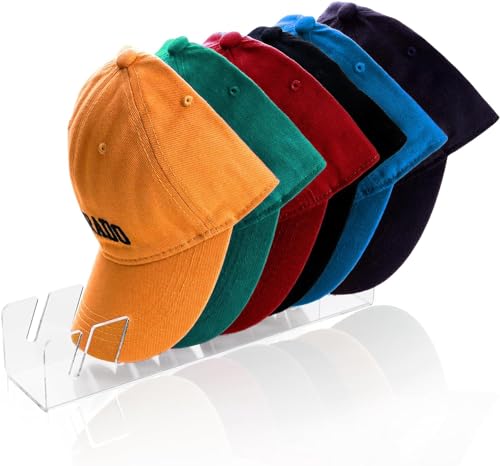 BOHJPIS Baseball Caps Cap Halter - Acryl Hutständer Cap Halterung Aufbewahrung Basecap, Desktop Baseballkappen Organizer, zur Präsentation von Baseballkappen, 7 Hüte Aufbewahren Cap Organizer (weiß) von BOHJPIS