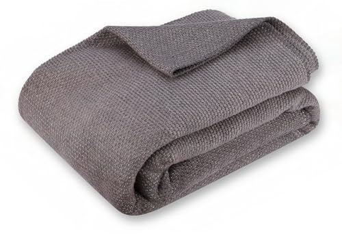 BOHORIA® Kuscheldecke Premium Pure Cotton 150x200cm | Superweiche Decke für Sofa, Sessel & Bett | Baum-Wolldecke Tagesdecke Sofadecke Wohndecke (Grey, 150 x 200 cm) von BOHORIA