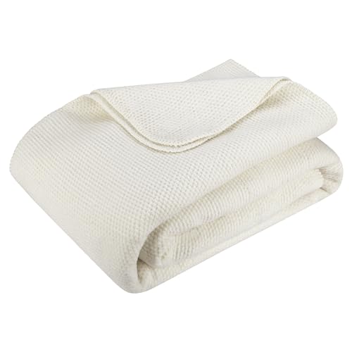 BOHORIA® Kuscheldecke Premium Pure Cotton 150x200cm | Superweiche Decke für Sofa, Sessel & Bett | Baum-Wolldecke Tagesdecke Sofadecke Wohndecke (Pearl, 150 x 200 cm) von BOHORIA