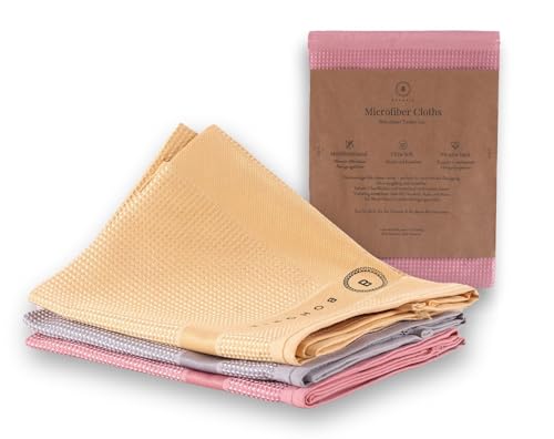 BOHORIA® Küchentuch 3er Set Mikrofasertücher saugfähige Reinigungstücher für streifenfreie Reinigung ohne Reinigungsmittel – Allzweck Tücher – Fenstertücher 40x60cm (3er Set) von BOHORIA
