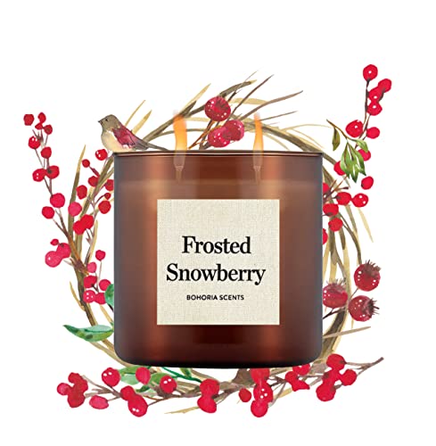 BOHORIA® Premium Duft-Kerze Perfume-Series – Enthält natürliche Öle – Duftkerze (Frosted Snowberry) von BOHORIA