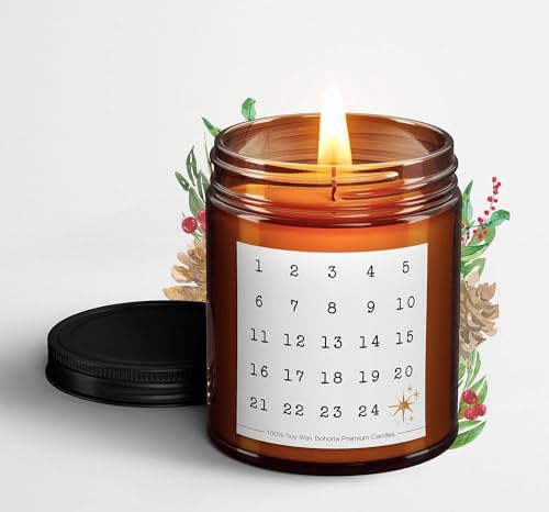 BOHORIA® Premium Duft-Kerze aus natürlichem Sojawachs – Enthält natürliche ätherische Öle Kerze im Glas 2023 Update (Adventskalender Edition) von BOHORIA