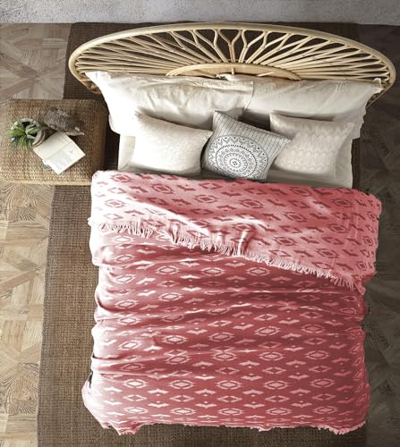 BOHORIA® Premium Tagesdecke Ubud - Bettüberwurf Wohndecke Wendedecke Kuscheldecke Sofadecke mit Muster (Mahogany Kelim, 150 x 200 cm) von BOHORIA