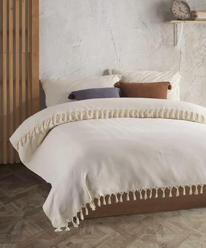 BOHORIA® Tagesdecke 220x240 cm Tulum XXL | 100% Baumwolle | Oeko-Tex® | Wohndecke Sommerdecke - Baumwolldecke als Bett-Überwurf, Couch-Überwurf, Sofa-Decke | extra-groß (Natural Cotton, 220 x 240 cm) von BOHORIA