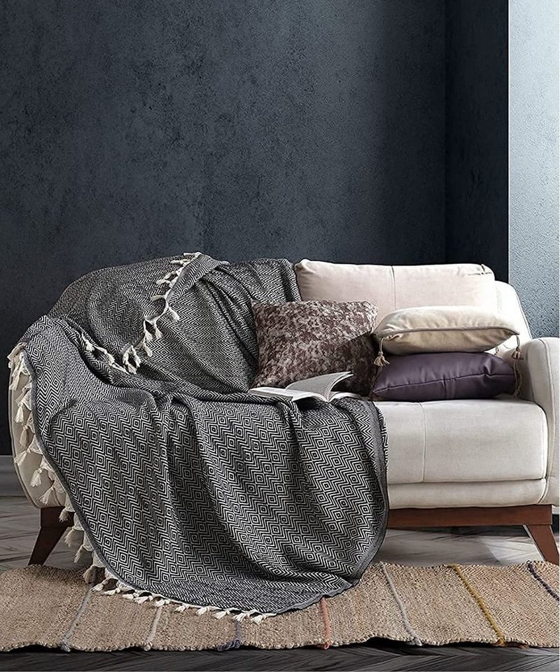 Tagesdecke BOHORIA® Tagesdecke Atelier Oriental 165x220cm, 100% Baumwolle, BOHORIA, Kann für Bett, Sofa, Stuhl, Outdoor und Indoor genutzt werden. von BOHORIA