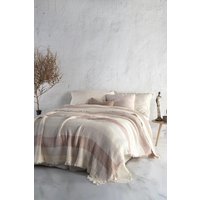 Musselin Tagesdecke Linea | Bettüberwurf Wohndecke Wendedecke Sofadecke Modern Blanket 100% Baumwolle, Oeko-Tex® Größe 230x230cm von BOHORIADE