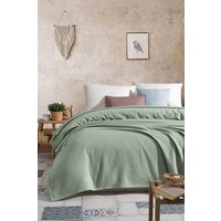 Tagesdecke in Wabenoptik | Bettüberwurf Wohndecke Wendedecke Sofadecke Modern Blanket 100% Baumwolle, Oeko-Tex® | Honeycomb, 220x225cm von BOHORIADE
