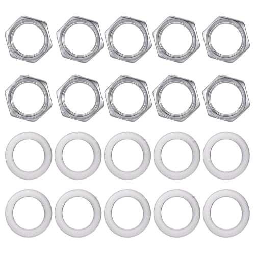 BOHUIZ 10 Set Jack Socket Nut with Washer, Silver Guitar Nuts and Washers 3/8 Inch Guitar Input Output Jack Socket Nut and Washer for Guitar Bass BOHUIZ 10 Set Jack Socket Nut with Washer, Silver Guitar Nuts and Washers 3/8 Inch Guitar Input Output Jack Socket Nut and Washer for Guitar Bass von BOHUIZ