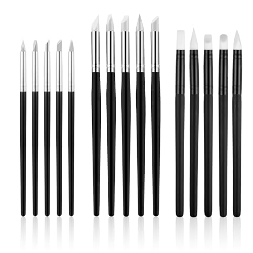 BOHUIZ 15 Stück Gummipinsel, Silikonpinsel Malen Nach Zahlen Pinsel Weiche Silikon-Modellierpinsel Ton Werkzeug Schnitzen Pinsel für Ton Keramik Skulptur Malerei Nail Art BOHUIZ 15 Stück Gummipinsel, Silikonpinsel Malen Nach Zahlen Pinsel Weiche Silikon-Modellierpinsel Ton Werkzeug Schnitzen Pinsel für Ton Keramik Skulptur Malerei Nail Art von BOHUIZ