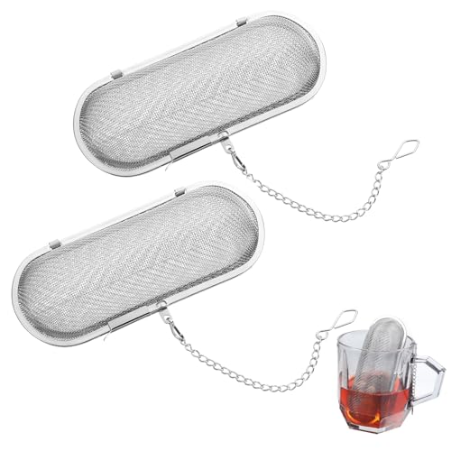 BOHUIZ 2 Gewürzei, Gewürzsieb zum Mitkochen Edelstahl Teeei Gewürzsieb Teesieb Gewürzkugel Gewürzfilter Teefilter Gewürzteefilter Kugelsieb für Gewürz Tee von BOHUIZ