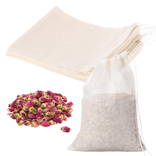 BOHUIZ 30 Stück Gewürzsäckchen, 10 x 15 cm Gewürzbeutel zum Mitkochen Baumwollbeutel mit Kordelzug Teebeutel zum Selbstbefüllen für Tee Kaffee Filter Gewürze BOHUIZ 30 Stück Gewürzsäckchen, 10 x 15 cm Gewürzbeutel zum Mitkochen Baumwollbeutel mit Kordelzug Teebeutel zum Selbstbefüllen für Tee Kaffee Filter Gewürze von BOHUIZ