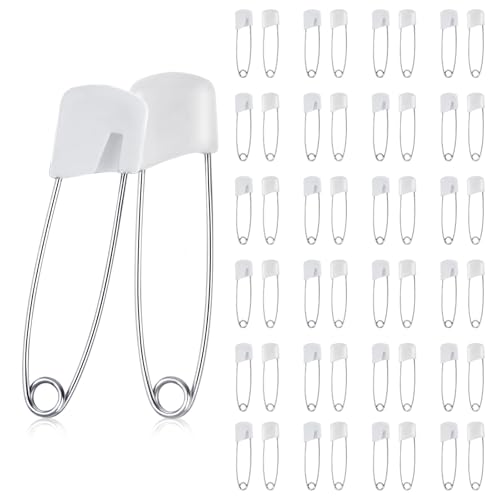BOHUIZ 50 Stück Baby Sicherheitsnadeln, 5.5cm Sicherheitsnadeln Klein Windel Stifte mit Verriegeln Verschluss Safety Pins Sicherheitsnadel für Kleidung Kunsthandwerk Nähen(5.5cm) von BOHUIZ