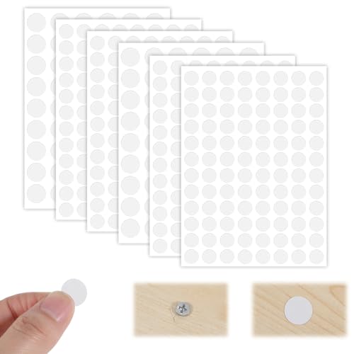 BOHUIZ 580 Schraubenabdeckung Selbstklebend Weiß, 12mm/15mm/21mm PVC Schrauben Abdeckkappen Abdeckung für Schrauben Bohrlöcher Schraubenloch Aufkleber für Schreibtische Wandschränke Möbel von BOHUIZ