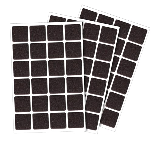 BOHUIZ 72 Stuck Filzgleiter,3 mm Dicke Filzgleiter Selbstklebend Braun Möbelgleiter Filz Selbstklebend Stuhl Filzgleiter Antirutsch Pads für Schutz Ihrer Möbel Böden(Eckig) von BOHUIZ