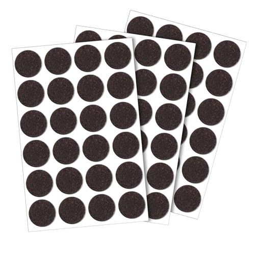 BOHUIZ 72 Stuck Filzgleiter,3 mm Dicke Filzgleiter Selbstklebend Braun Möbelgleiter Filz Selbstklebend Stuhl Filzgleiter Antirutsch Pads für Schutz Ihrer Möbel Böden(Runder) von BOHUIZ