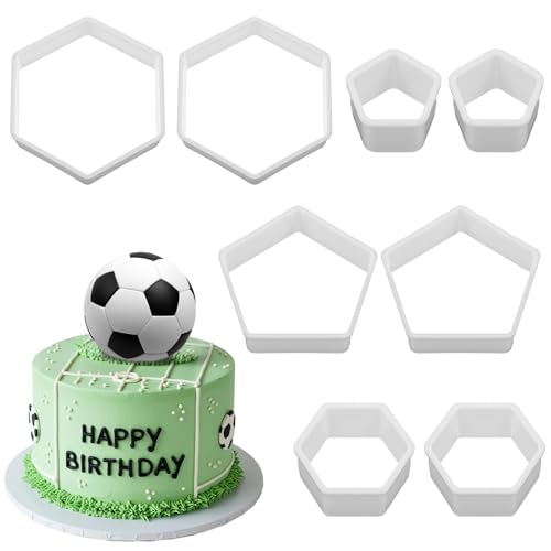 BOHUIZ 8 Stück Ausstecher Fussball, 4 Größen Ausstechformen Fussball Fondant Ausstecher Keksausstecher für DIY Fussball Plätzchen Dessert Torten Dekorieren BOHUIZ 8 Stück Ausstecher Fussball, 4 Größen Ausstechformen Fussball Fondant Ausstecher Keksausstecher für DIY Fussball Plätzchen Dessert Torten Dekorieren von BOHUIZ