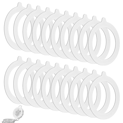 BOHUIZ 20 Stück Dichtringe für Einweckgläser, Silikon Glasdichtungen Ersatz Einkochringe Einmachgummiringe Auslaufsicher Dichtringe für Einmachgläser Deckel Weckgläser(weiß) von BOHUIZ